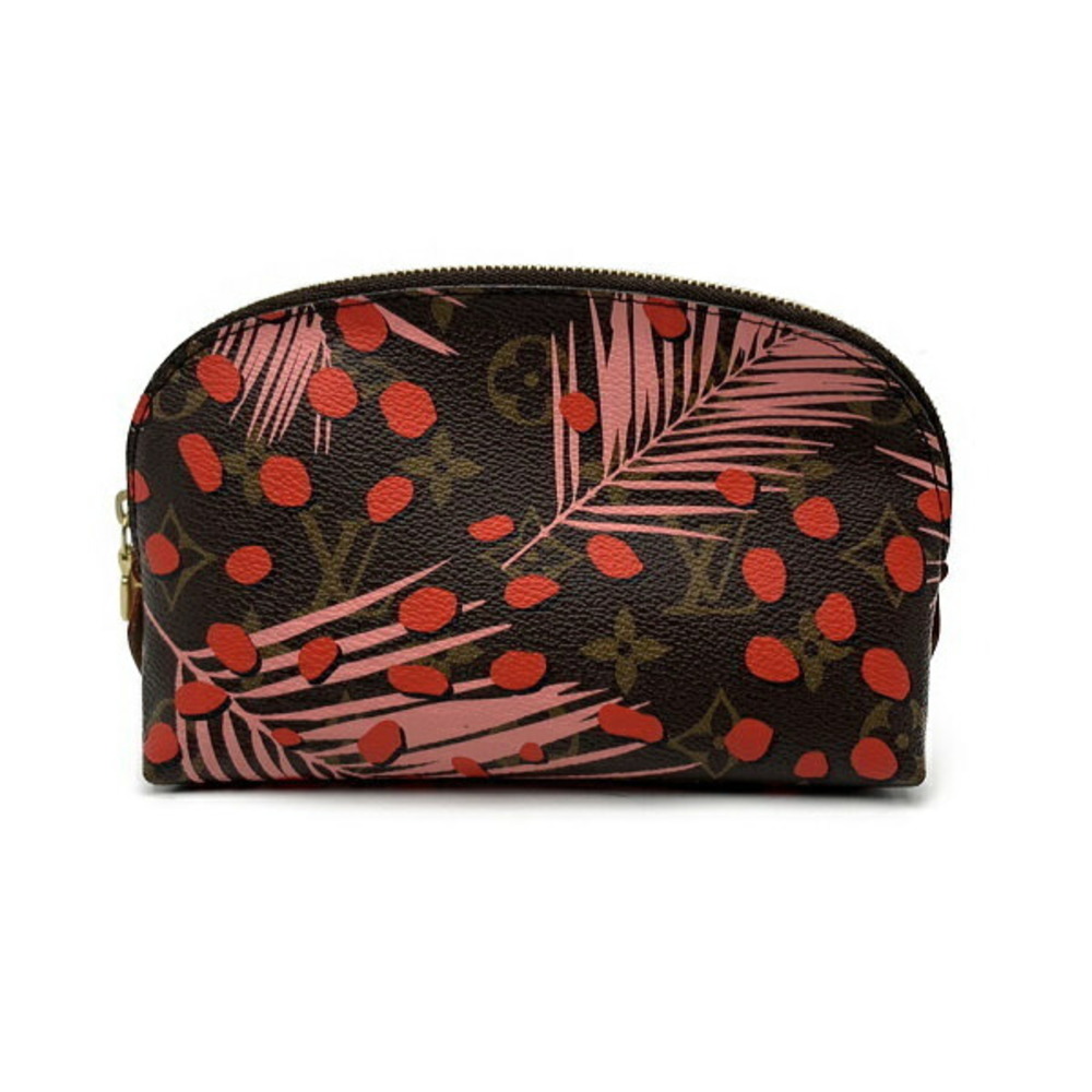 Louis Vuitton Cosmetic Pouch Jungle Dot Pochette Pink Coquelicot Red